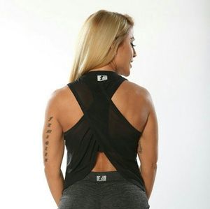 Celestial Bodiez - Mesh Cross Back Tank - Black
